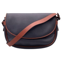 Bottega Veneta Vintage Black Vinyl Canvas Marco Polo Shoulder Bag
