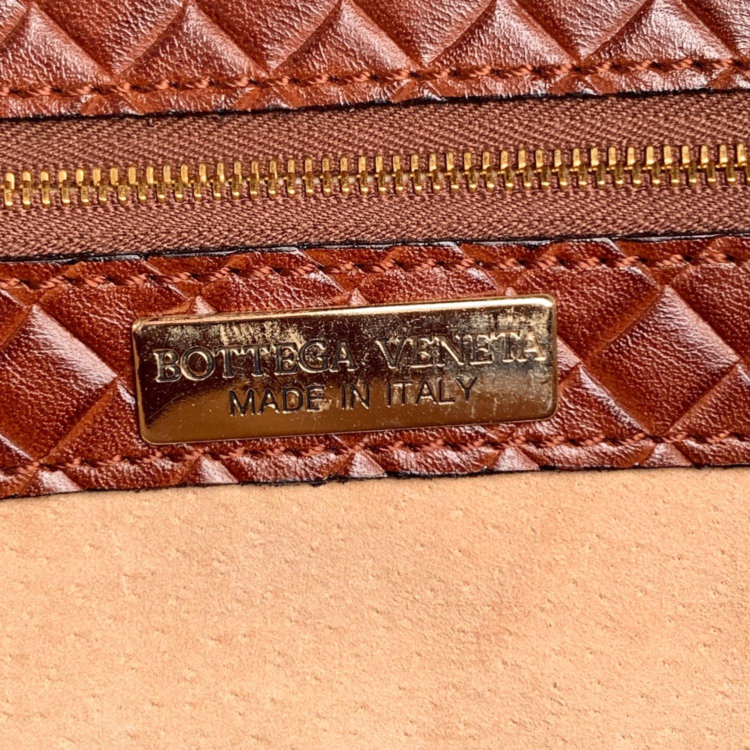 Bottega Veneta Vintage Braun Geprägtes Portfolio Arbeitstasche 3