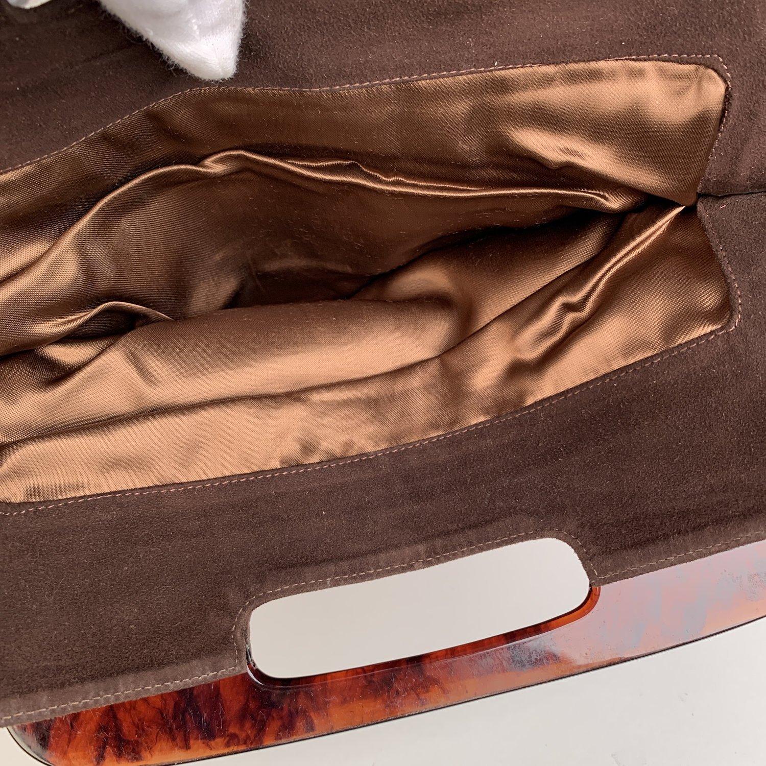 Bottega Veneta Vintage Brown Suede Folding Clutch Tote Bag In Excellent Condition In Rome, Rome