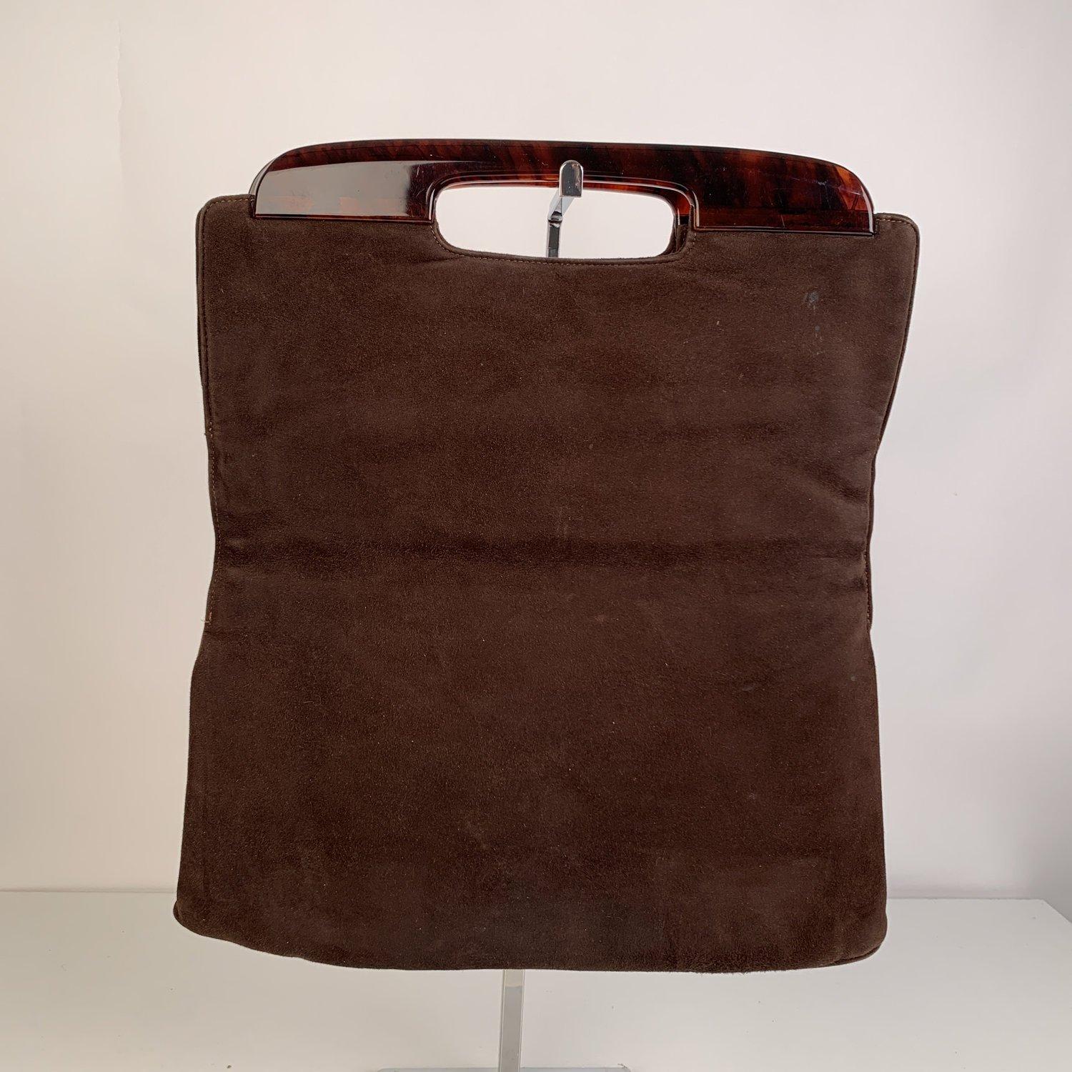 Women's Bottega Veneta Vintage Brown Suede Folding Clutch Tote Bag