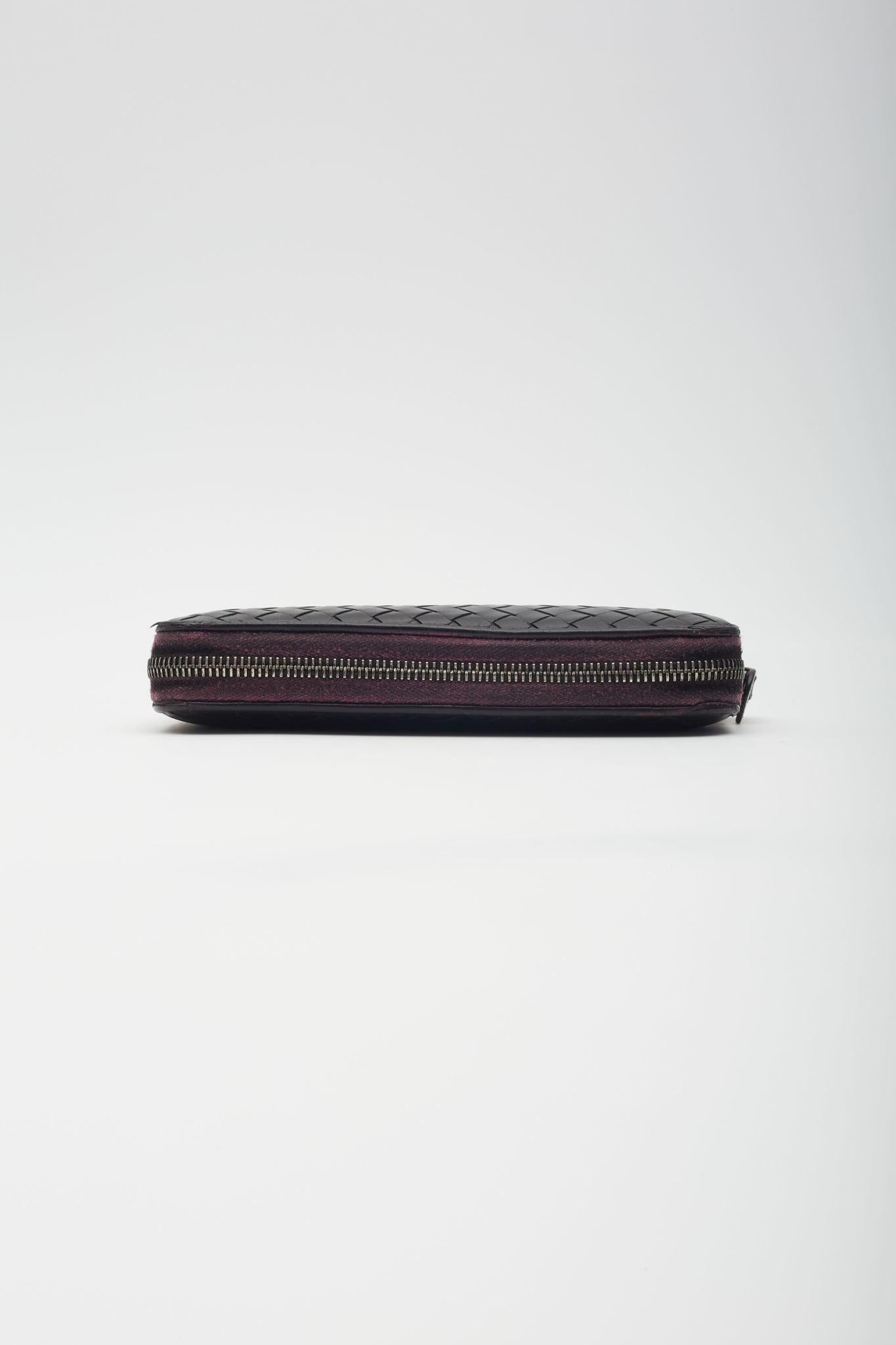 Bottega Veneta Vintage Intrecciato Black Intrecciato Zip Wallet 1