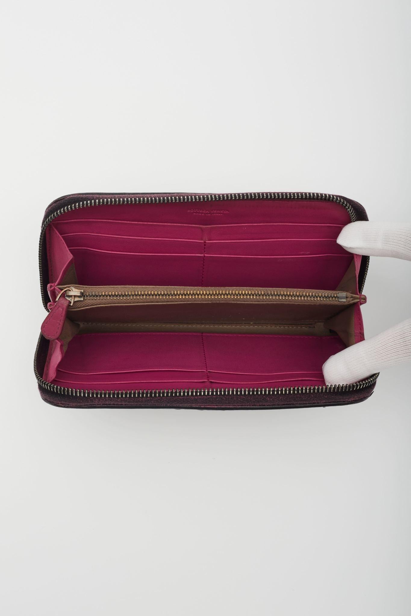 Bottega Veneta Vintage Intrecciato Black Intrecciato Zip Wallet 3