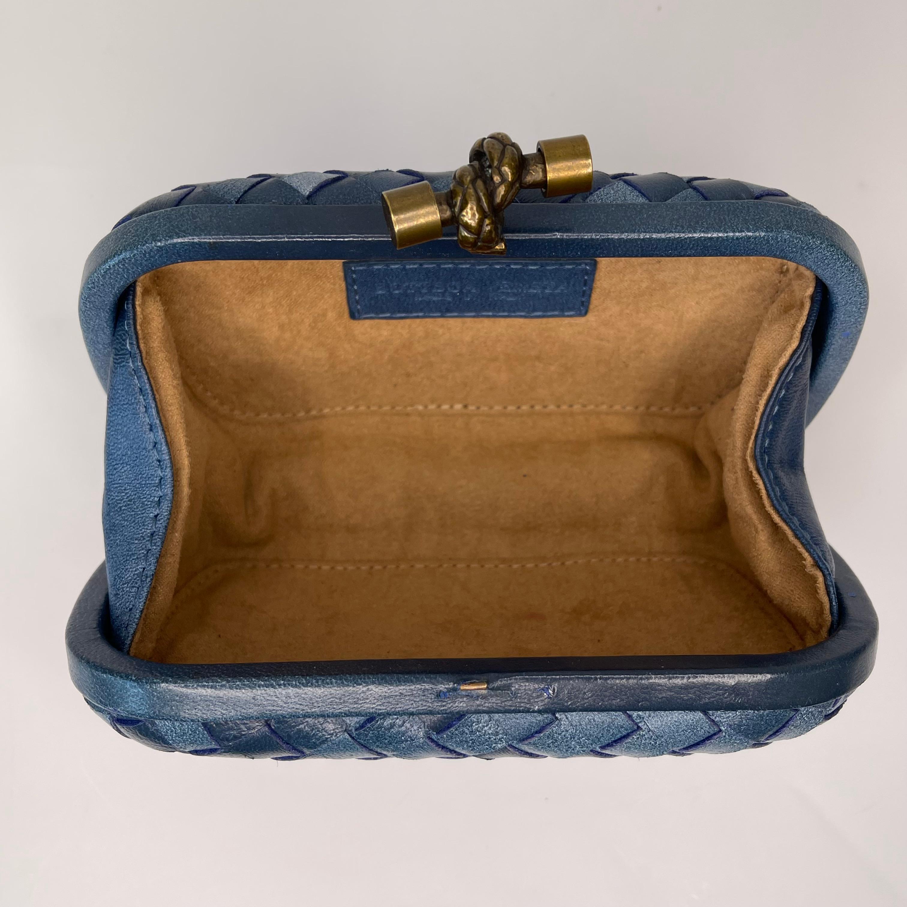 bottega blue clutch