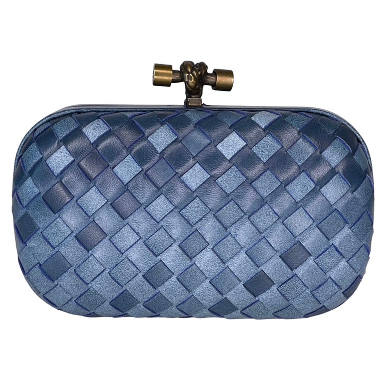 Bottega Veneta Knot Box Clutch Bag in Green