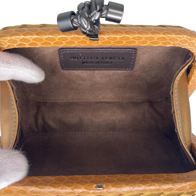 Gold Knot minaudière Intrecciato-leather clutch bag, Bottega Veneta