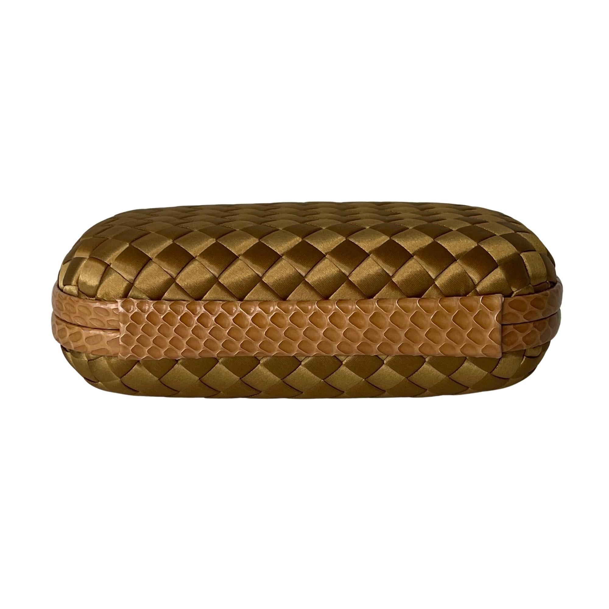 gold bottega knot clutch