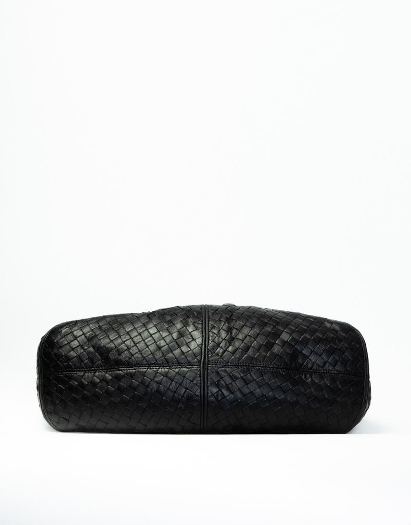 Women's Bottega Veneta Vintage Black Intrecciato Leather Hobo Bag
