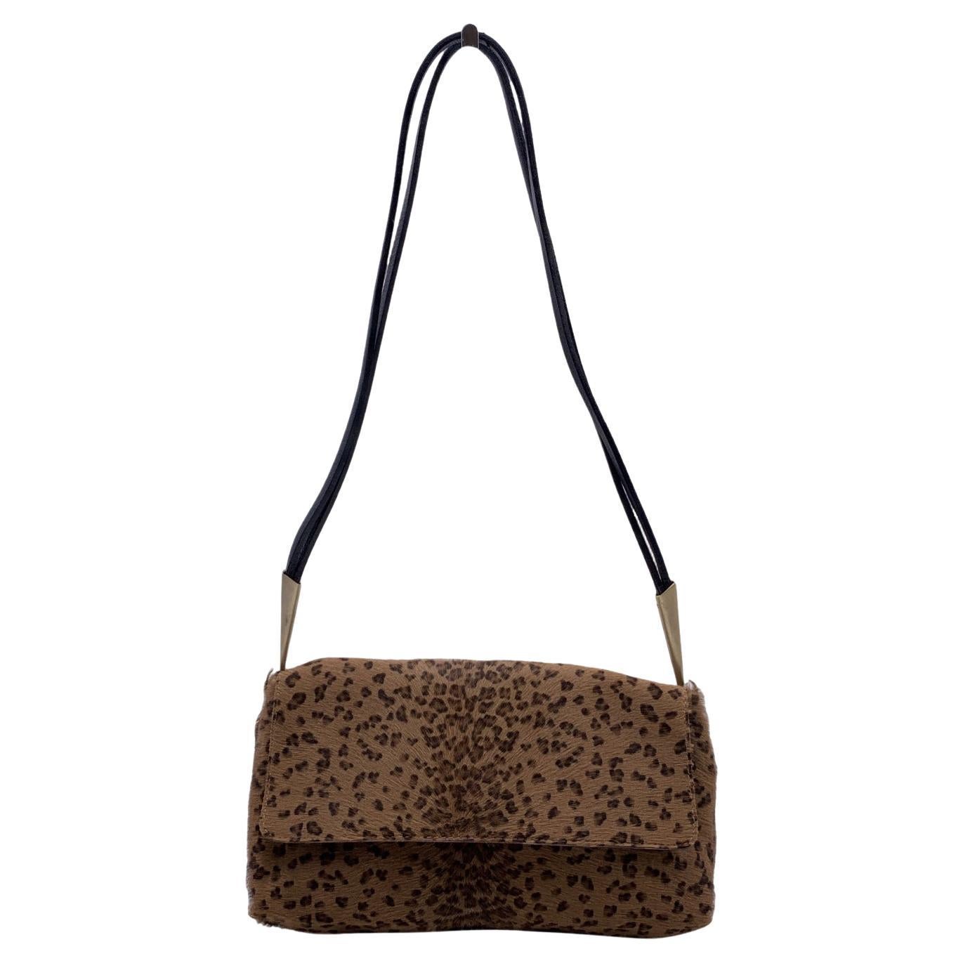 Bottega Vintage Leopard Pony Hair Small Shoulder Bag For Sale at