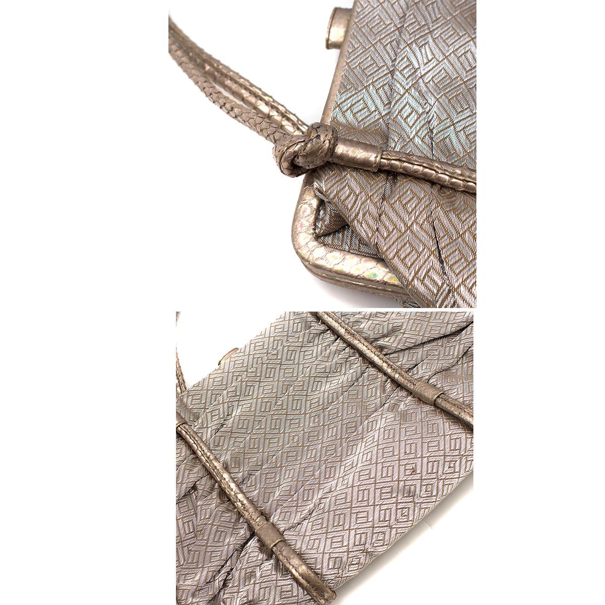 Bottega Veneta Vintage Metallic Top Handle Bag For Sale 2