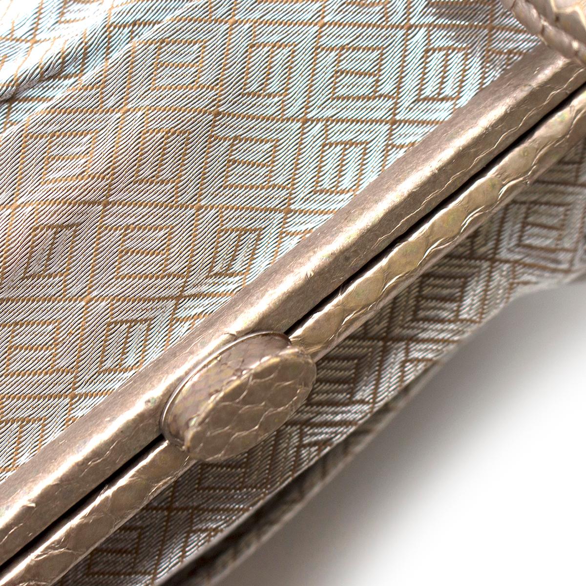 Bottega Veneta Vintage Metallic Top Handle Bag In Good Condition For Sale In London, GB