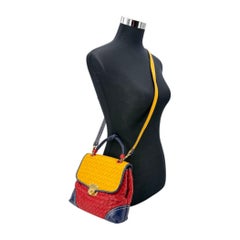 Bottega Veneta Vintage Multicolor Intrecciato Woven Leather 2way Bag