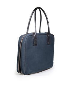 Bottega Veneta Vintage Navy Marco Polo Briefcase