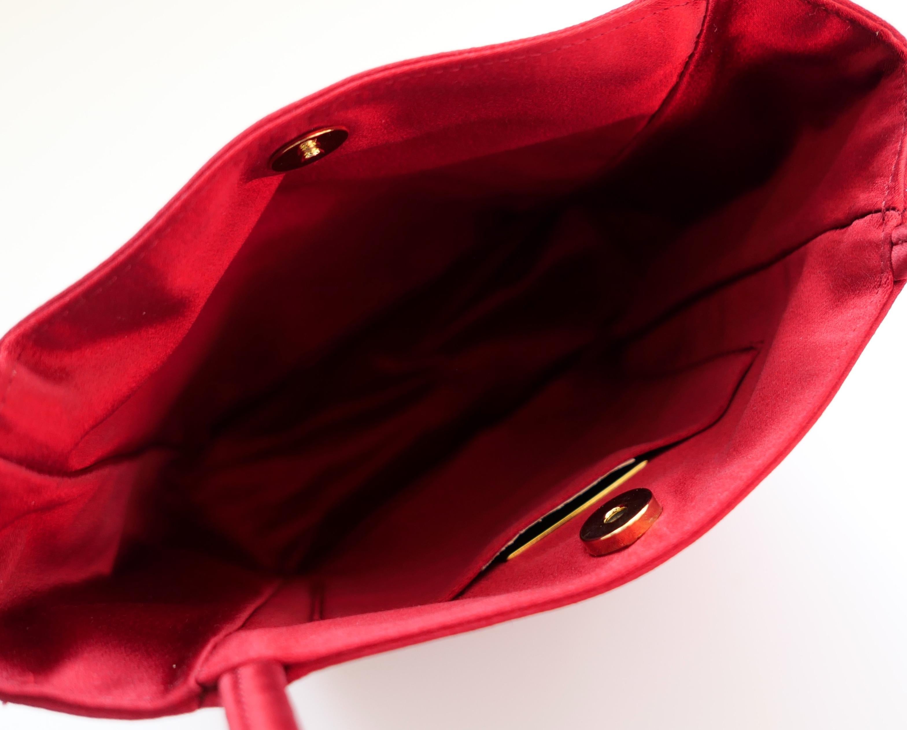 Bottega Veneta Vintage Red Satin 1990s Bag 1