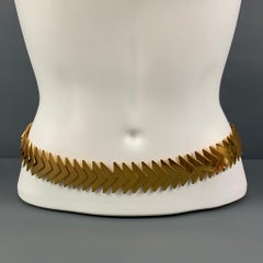 BOTTEGA VENETA Waist Size S Gold Metal Belt