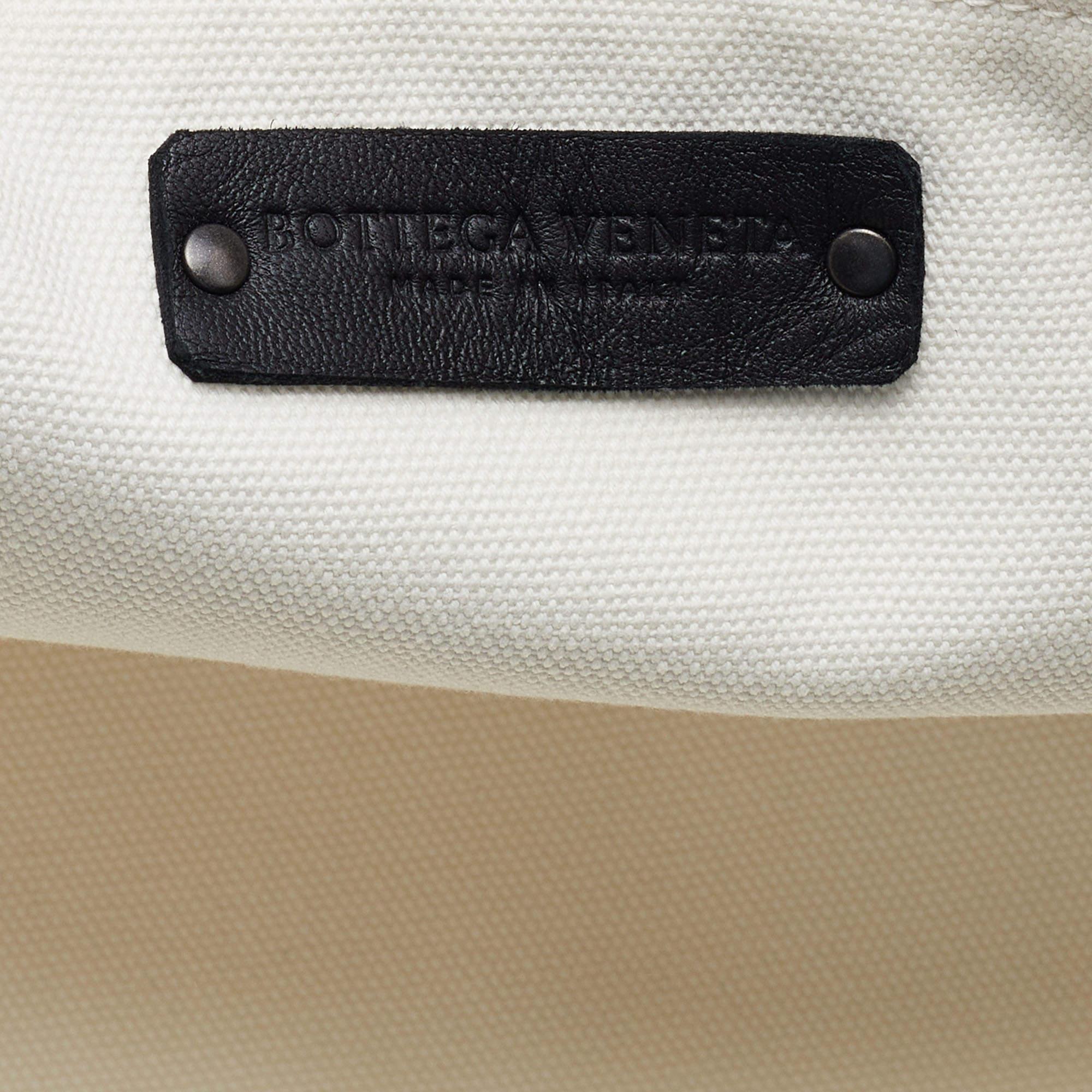 Bottega Veneta White/Brown Canvas and Leather Shopper Tote 4