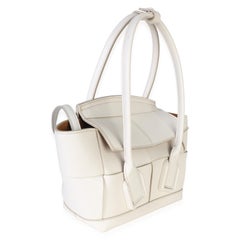Bottega Veneta White Calfskin Maxi Intrecciato Mini Arco
