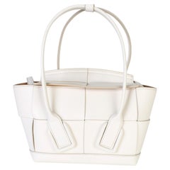 Bottega Veneta White Calfskin Maxi Intrecciato Mini Arco
