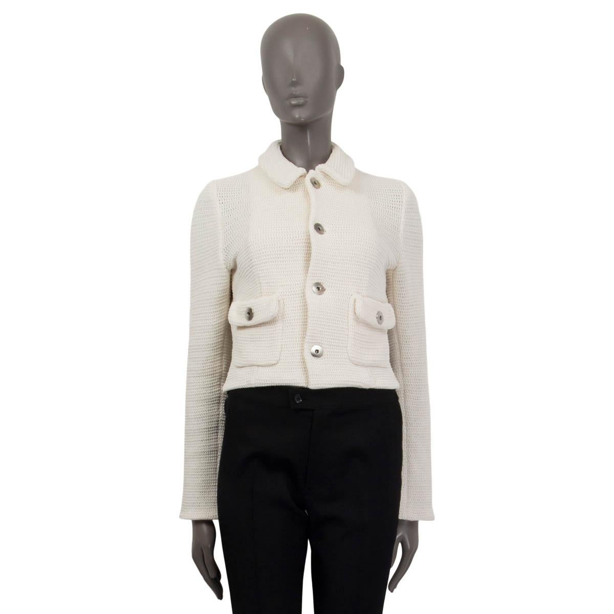 Gray BOTTEGA VENETA white cotton 2021 SALON 01 Mesh Jacket 42 M