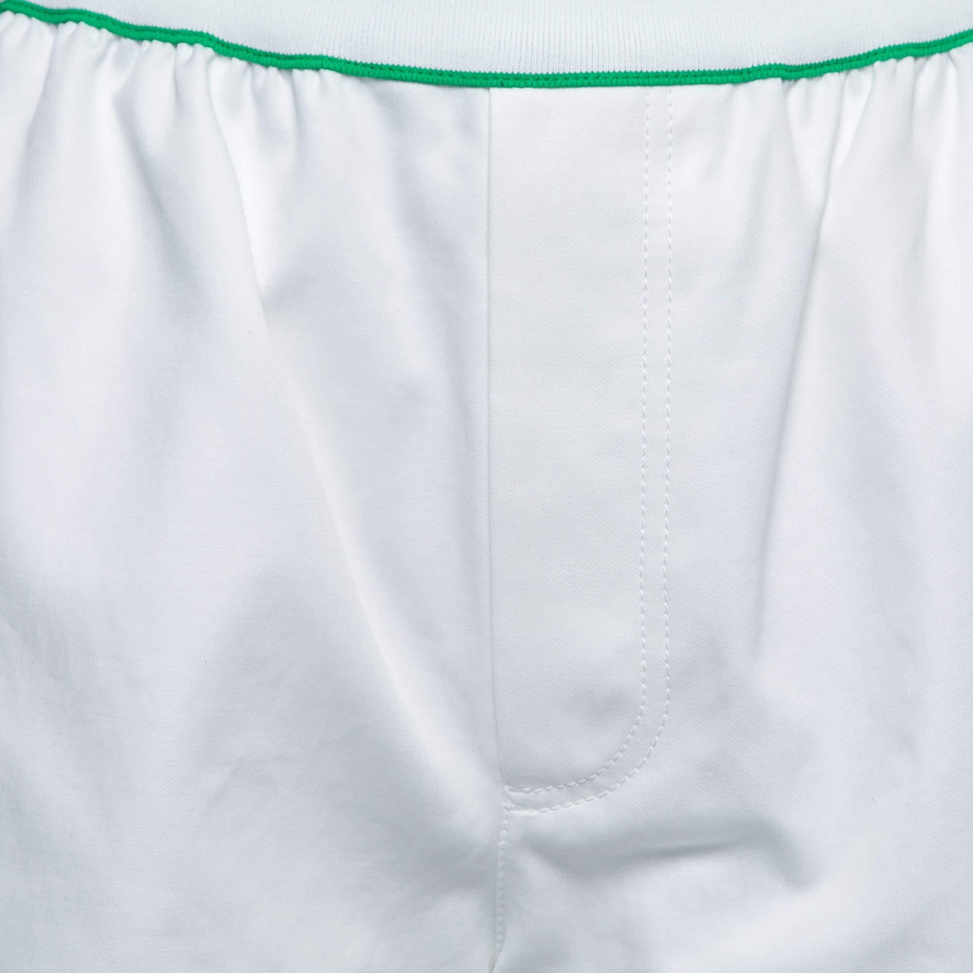 Gray Bottega Veneta White Cotton Bermuda Shorts M For Sale