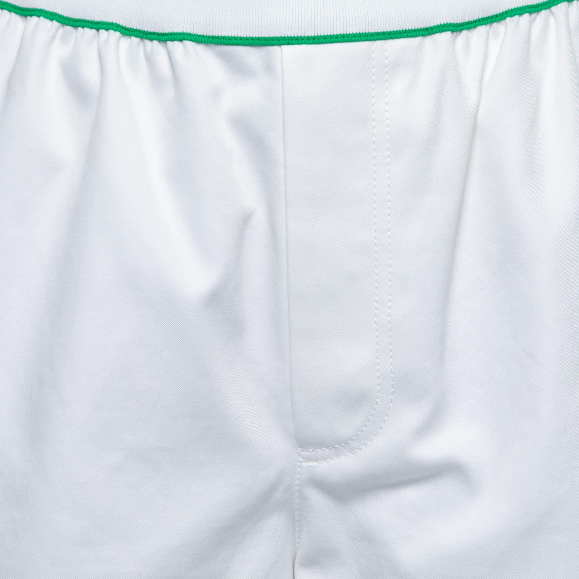 Bottega Veneta White Cotton Bermuda Shorts M In New Condition For Sale In Dubai, Al Qouz 2