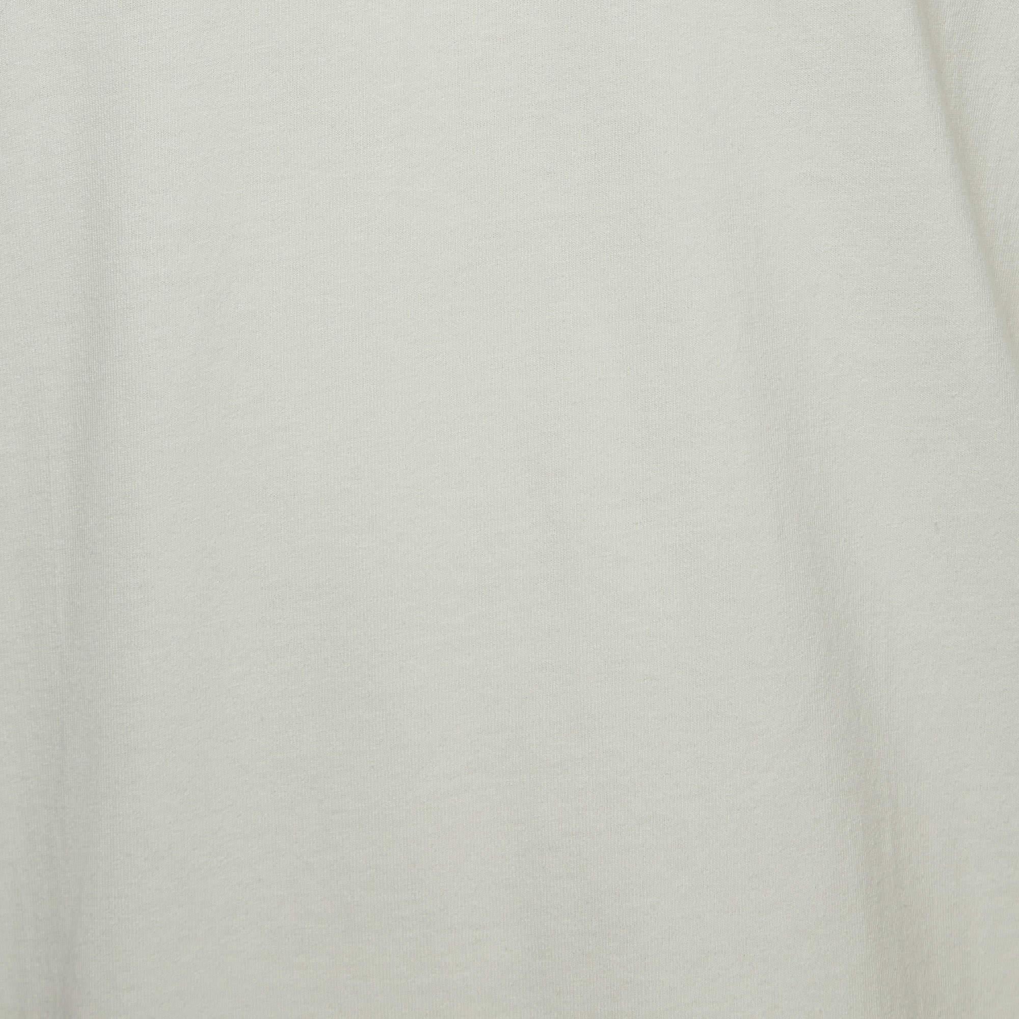 Gray Bottega Veneta White Cotton Cotton Contrast Stitch Detail T-Shirt XL