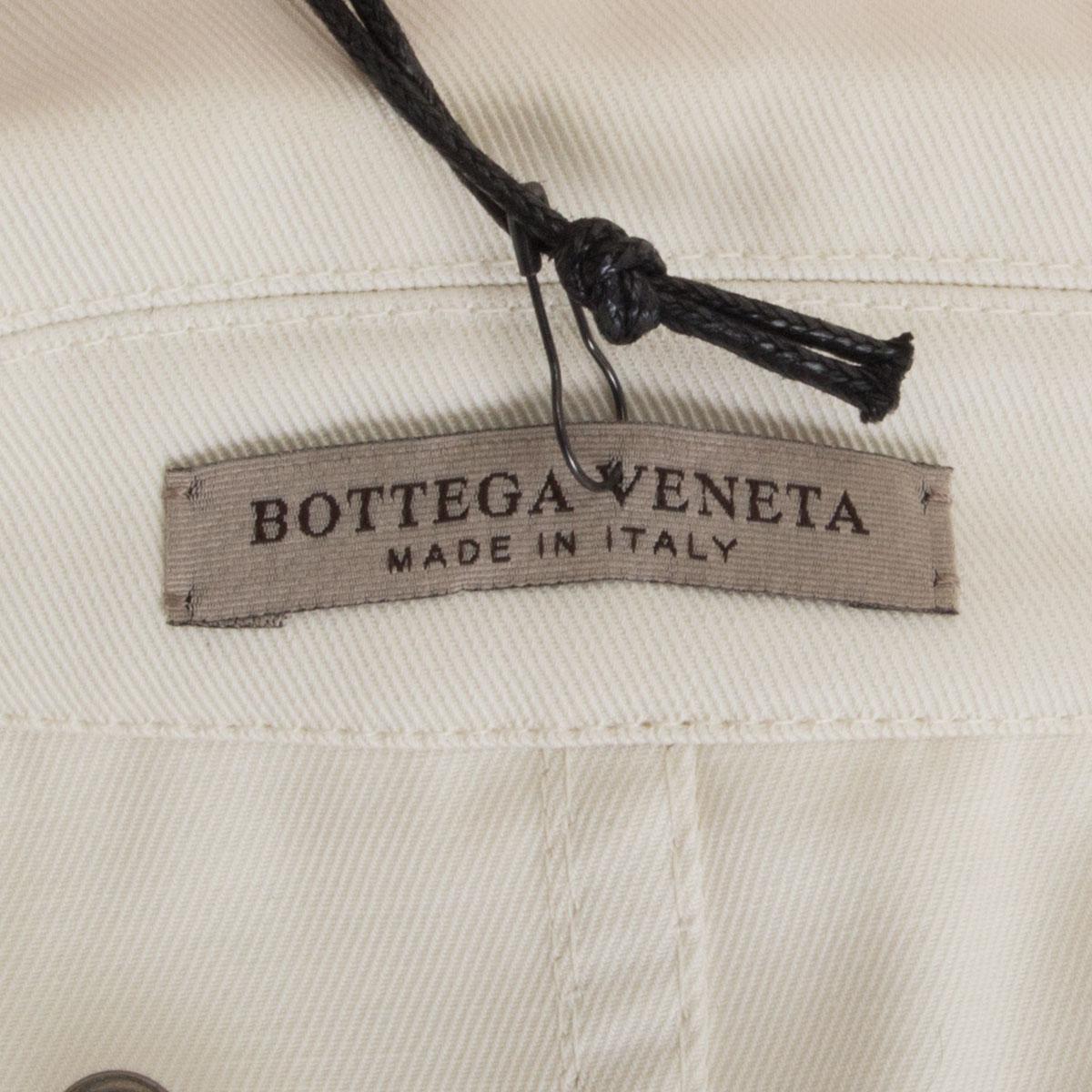 Gray BOTTEGA VENETA white cotton EYELET DETAIL TWILL Jacket 44 L For Sale