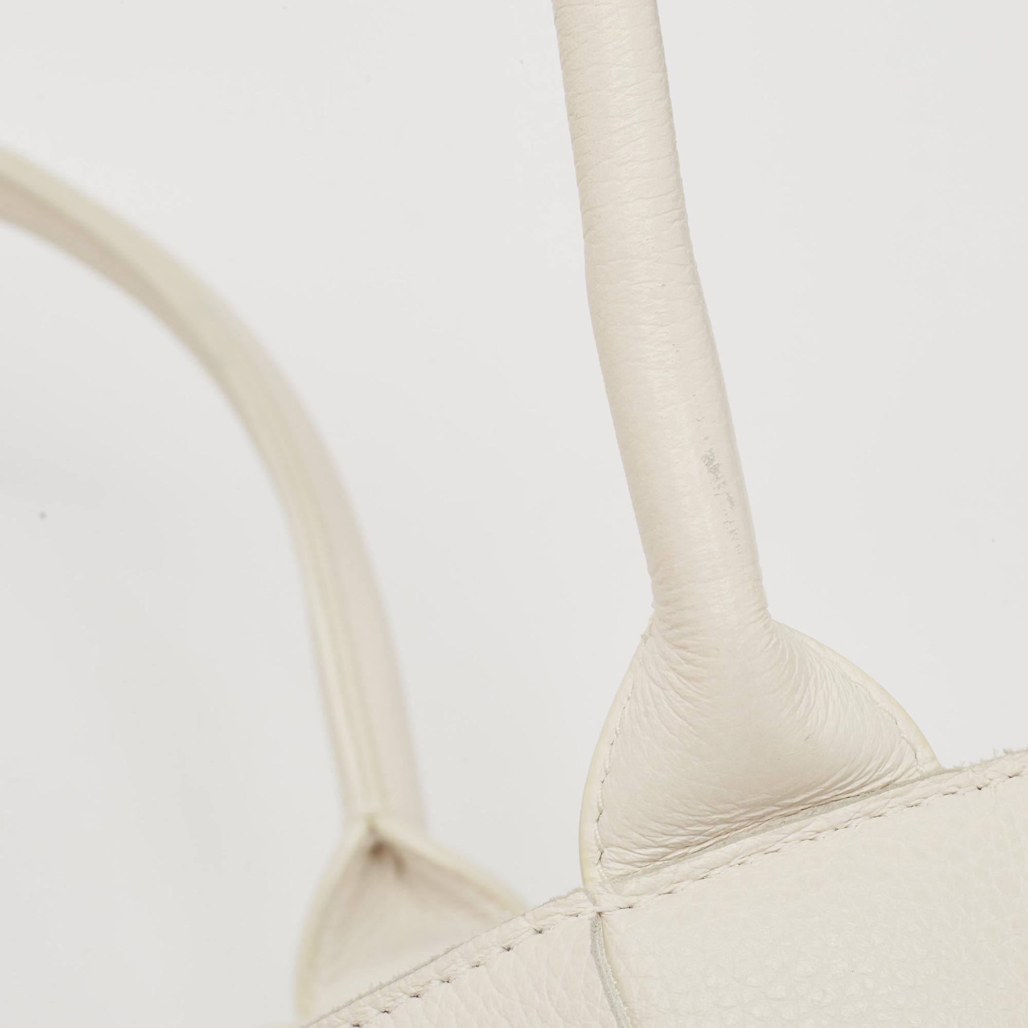 Bottega Veneta White Intrecciato Leather Arco Tote For Sale 6