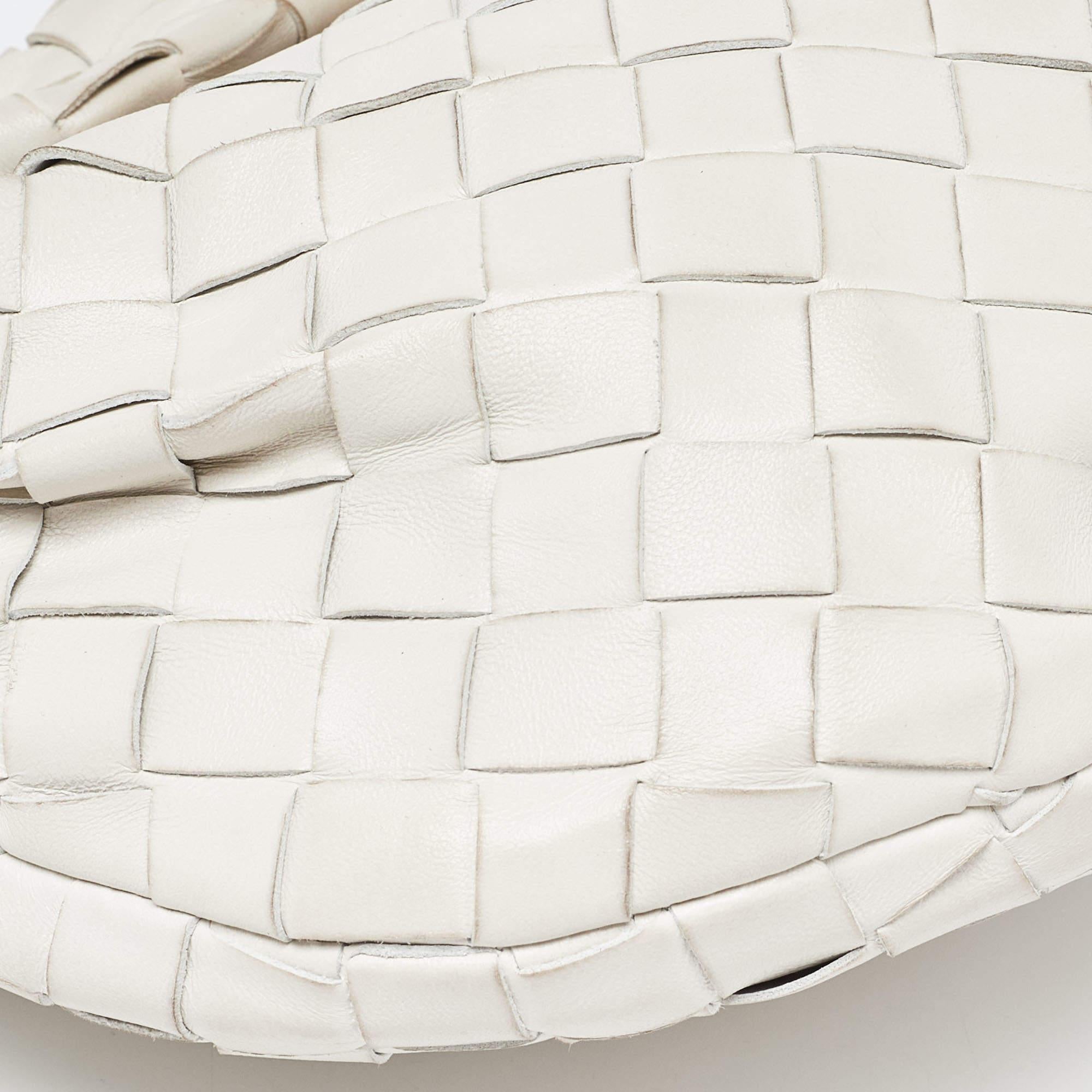 Bottega Veneta White Intrecciato Leather Mini BV Jodie Bag 1