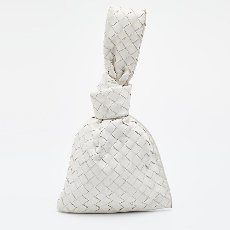 Bottega White Intrecciato Leather Mini Twist Bag For Sale at 1stDibs