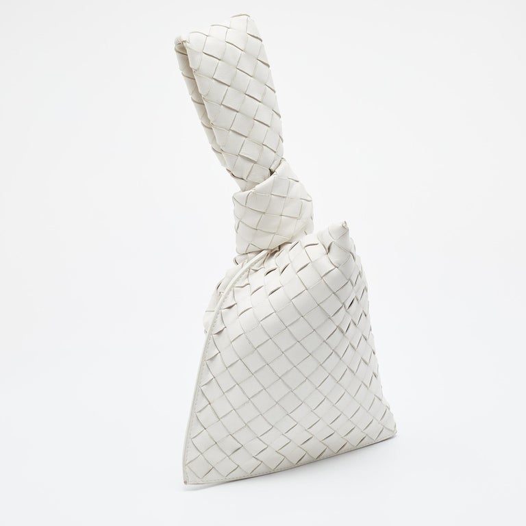 Bottega White Intrecciato Leather Mini Twist Bag For Sale at 1stDibs