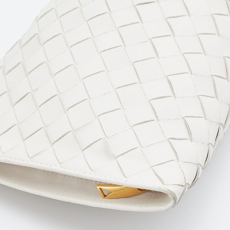 Bottega White Intrecciato Leather Mini Twist Bag For Sale at 1stDibs