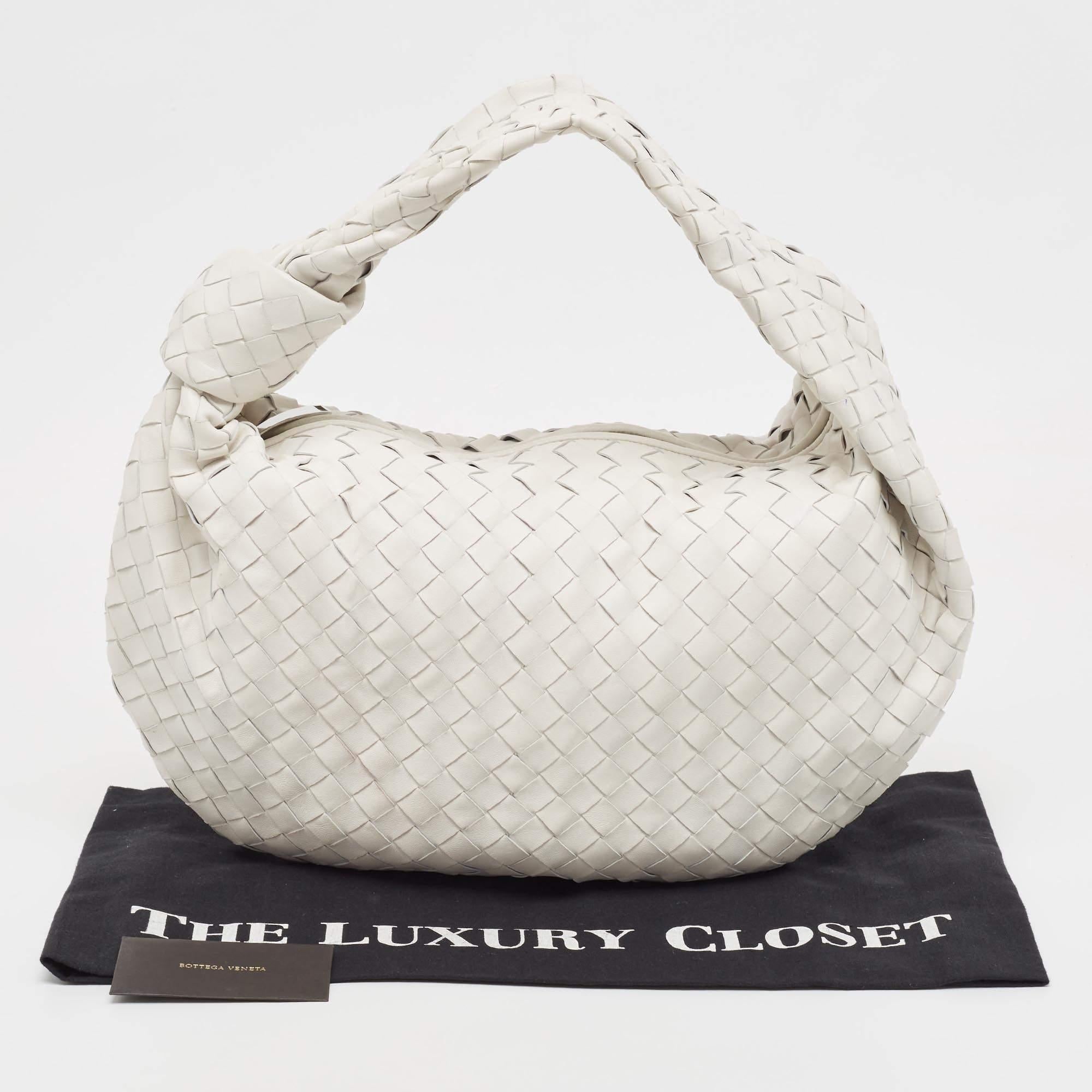 Bottega Veneta White Intrecciato Leather Small Jodie Bag 4