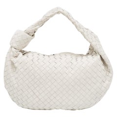 Bottega Veneta White Intrecciato Leather Small Jodie Bag