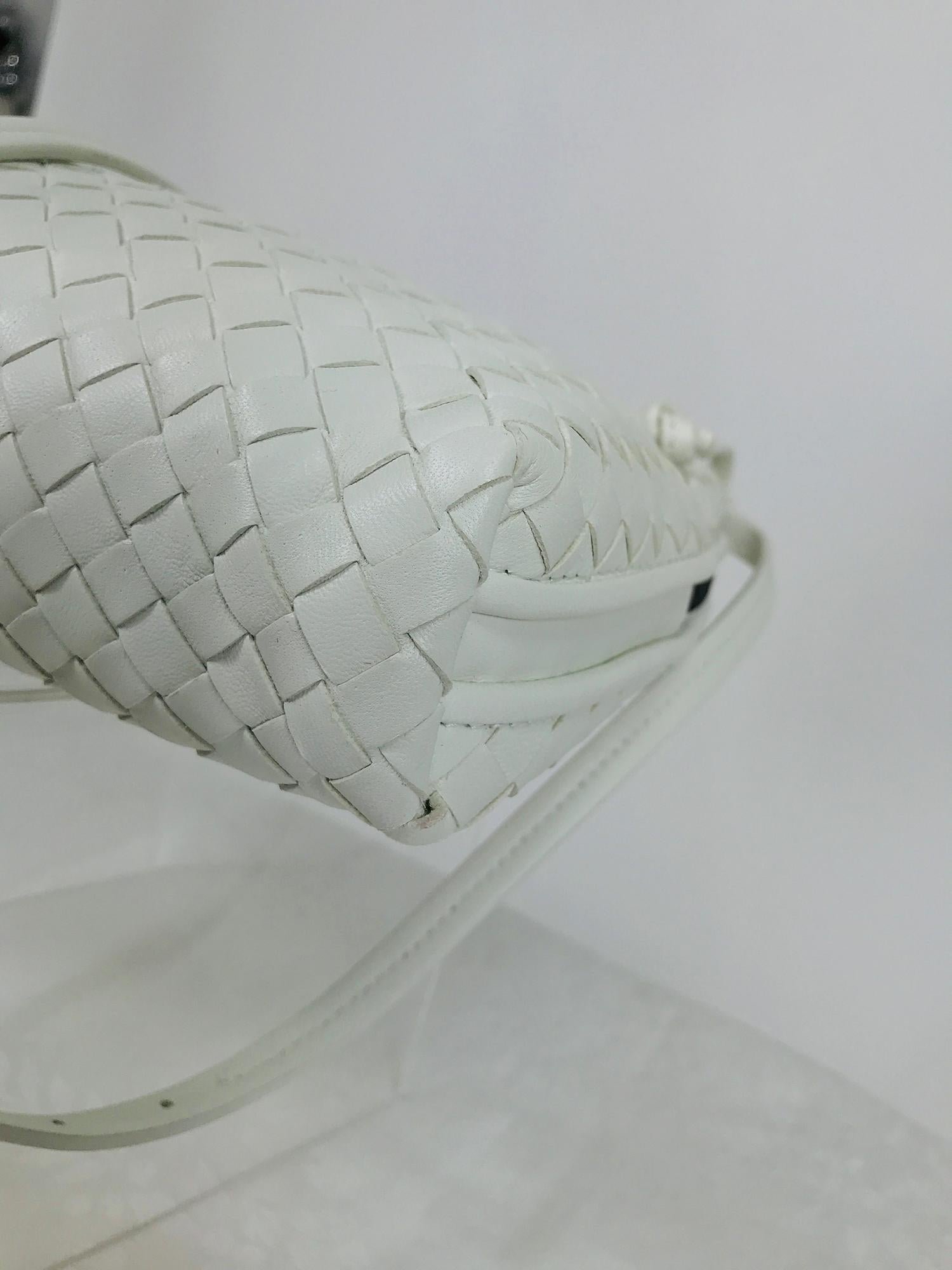 Bottega Veneta White Intrecciato Nappa Leather Shoulder Bag 2016 1
