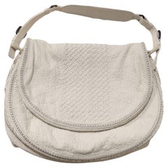 Used Bottega Veneta White Intrecciato Tote Bag