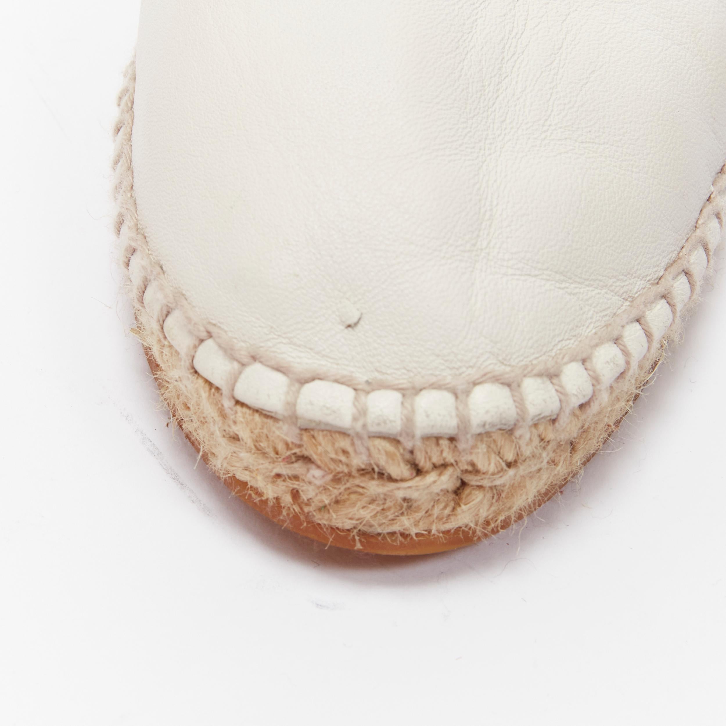 BOTTEGA VENETA white intrecciato woven leather espadrille flats shoes EU37 For Sale 5