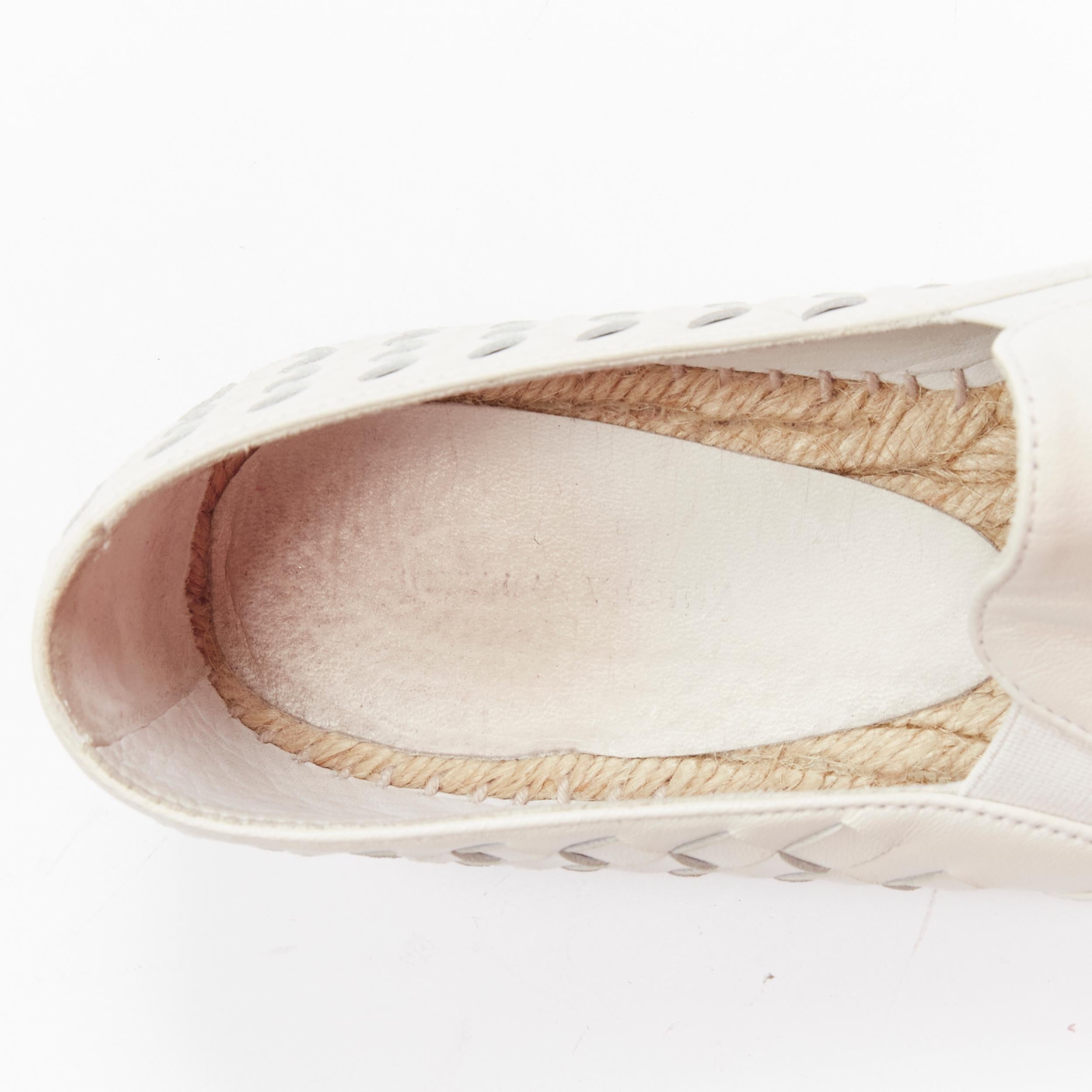 BOTTEGA VENETA white intrecciato woven leather espadrille flats shoes EU37 For Sale 6