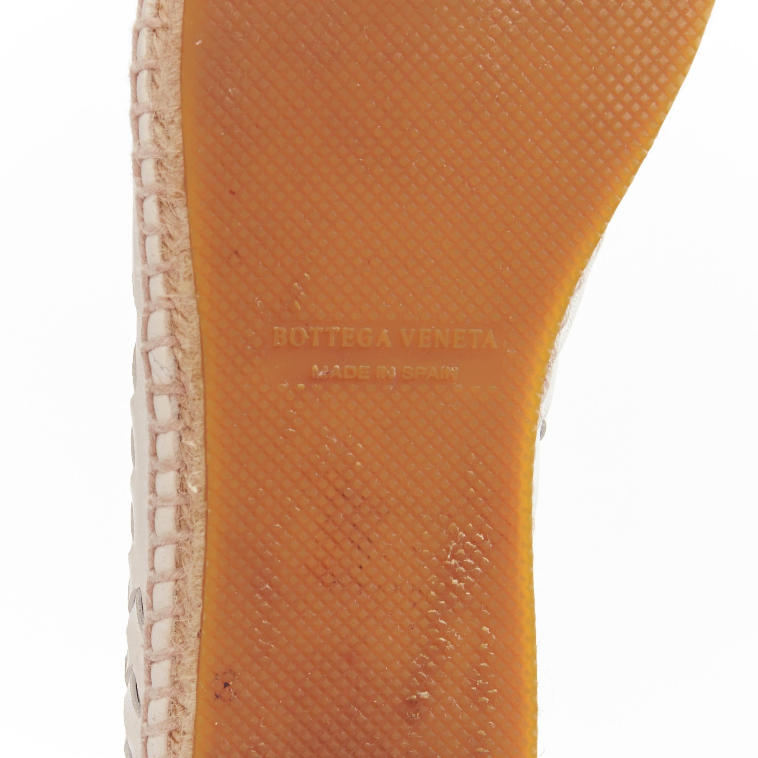 BOTTEGA VENETA white intrecciato woven leather espadrille flats shoes EU37 For Sale 7