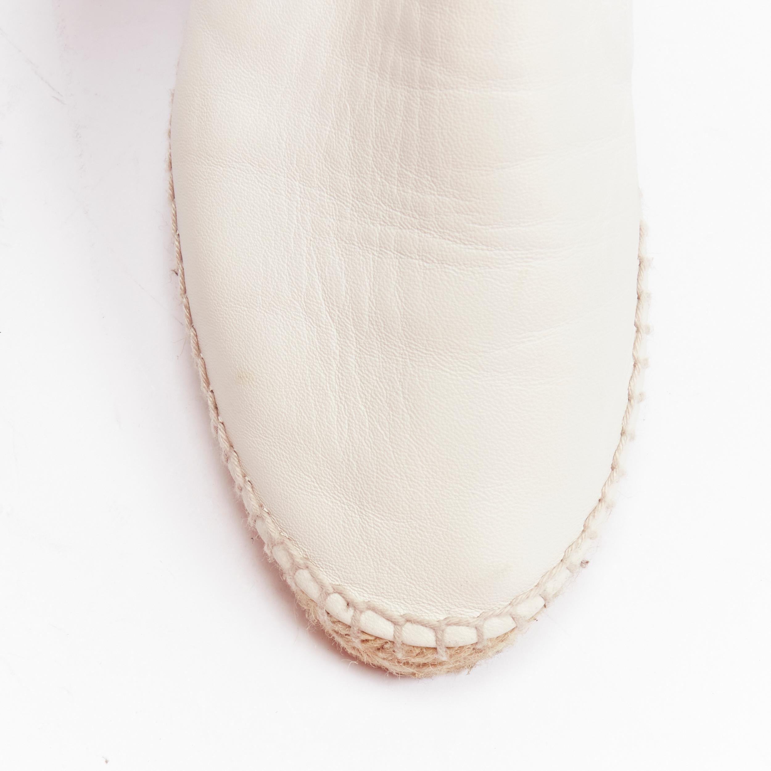 BOTTEGA VENETA white intrecciato woven leather espadrille flats shoes EU37 For Sale 2