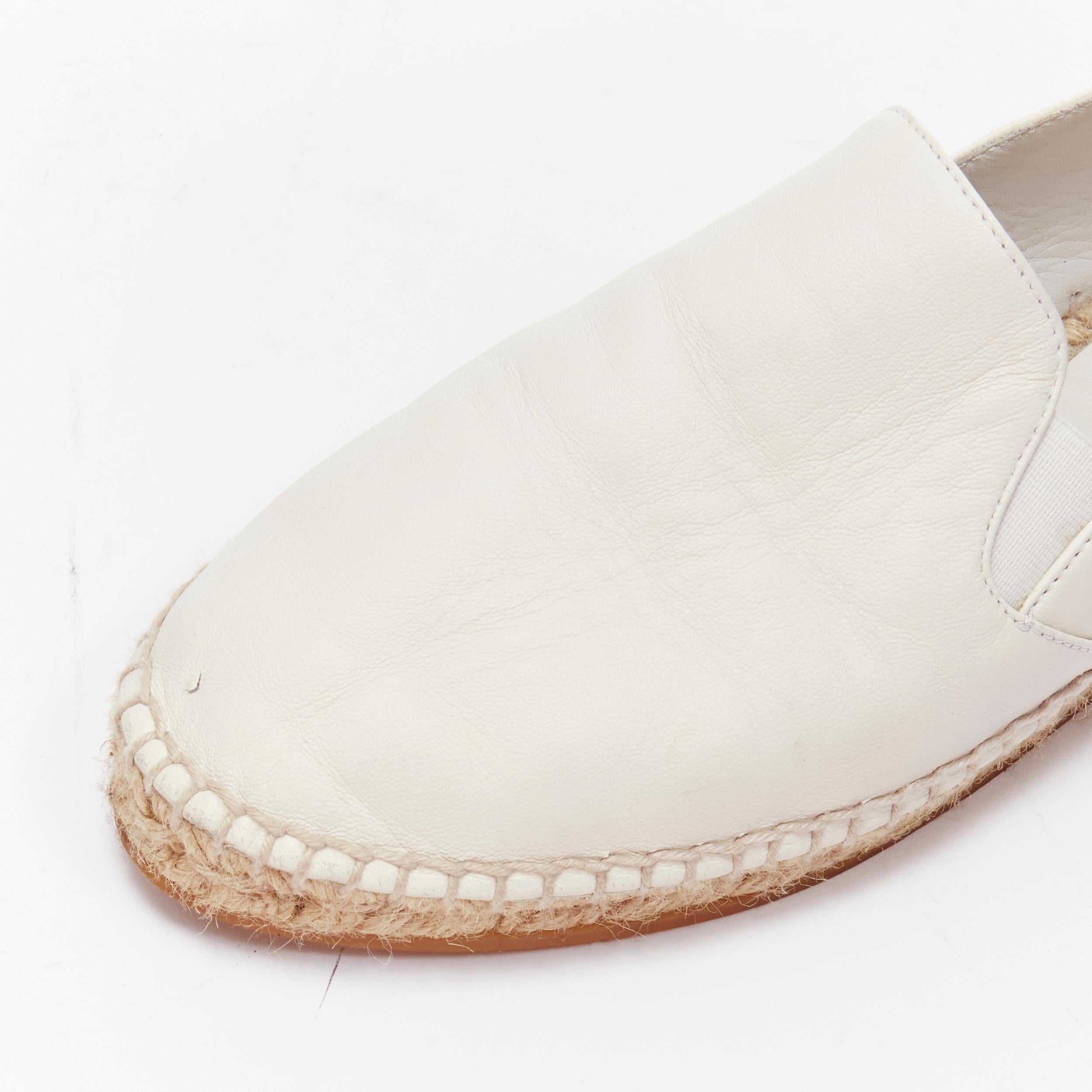 BOTTEGA VENETA white intrecciato woven leather espadrille flats shoes EU37 For Sale 3