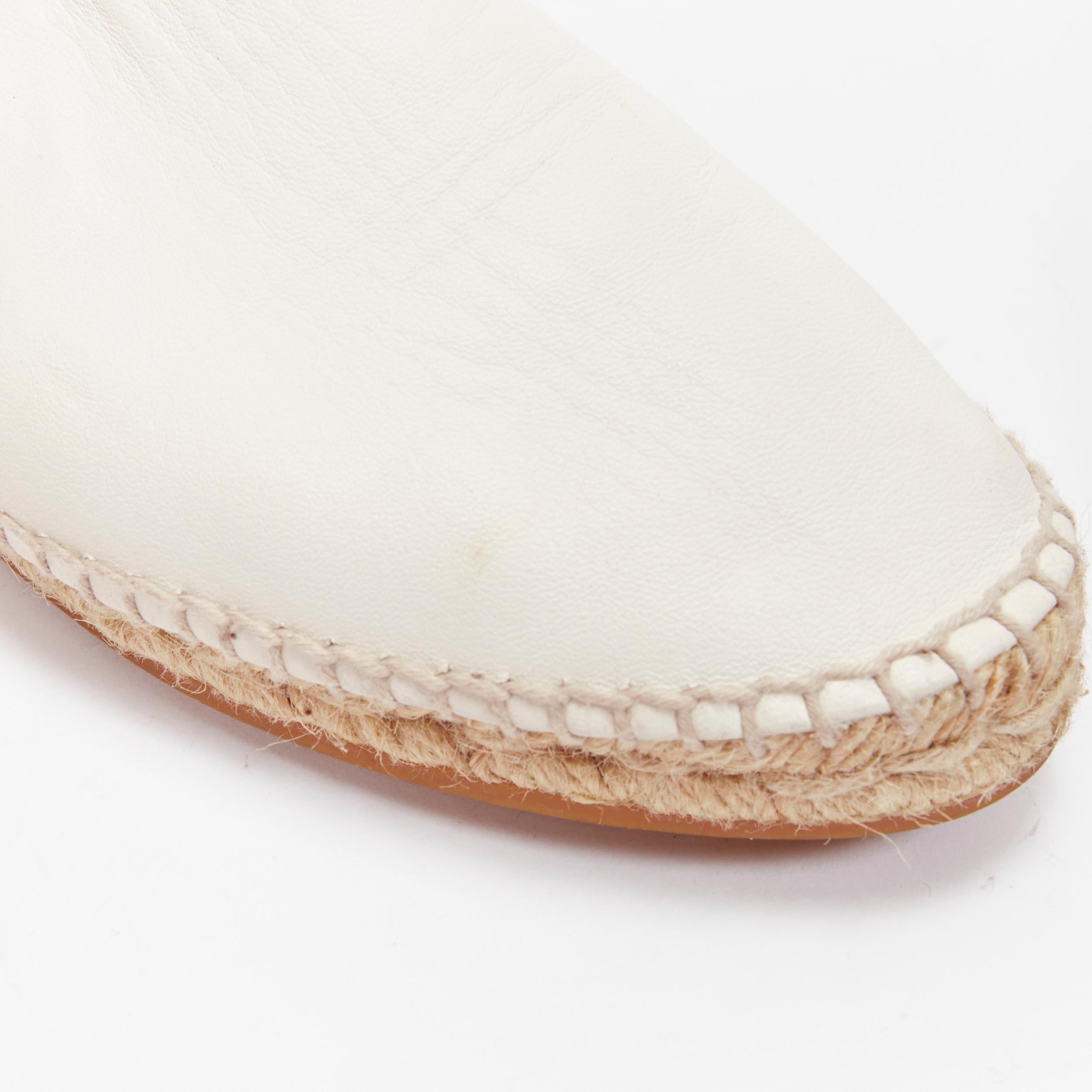 BOTTEGA VENETA white intrecciato woven leather espadrille flats shoes EU37 For Sale 4