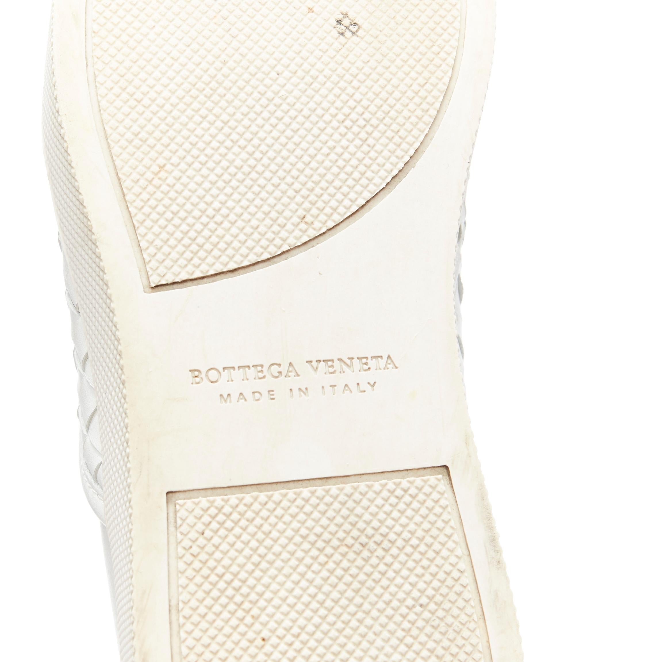 BOTTEGA VENETA white intrecciato woven leather round toe skate shoes EU37.5 4