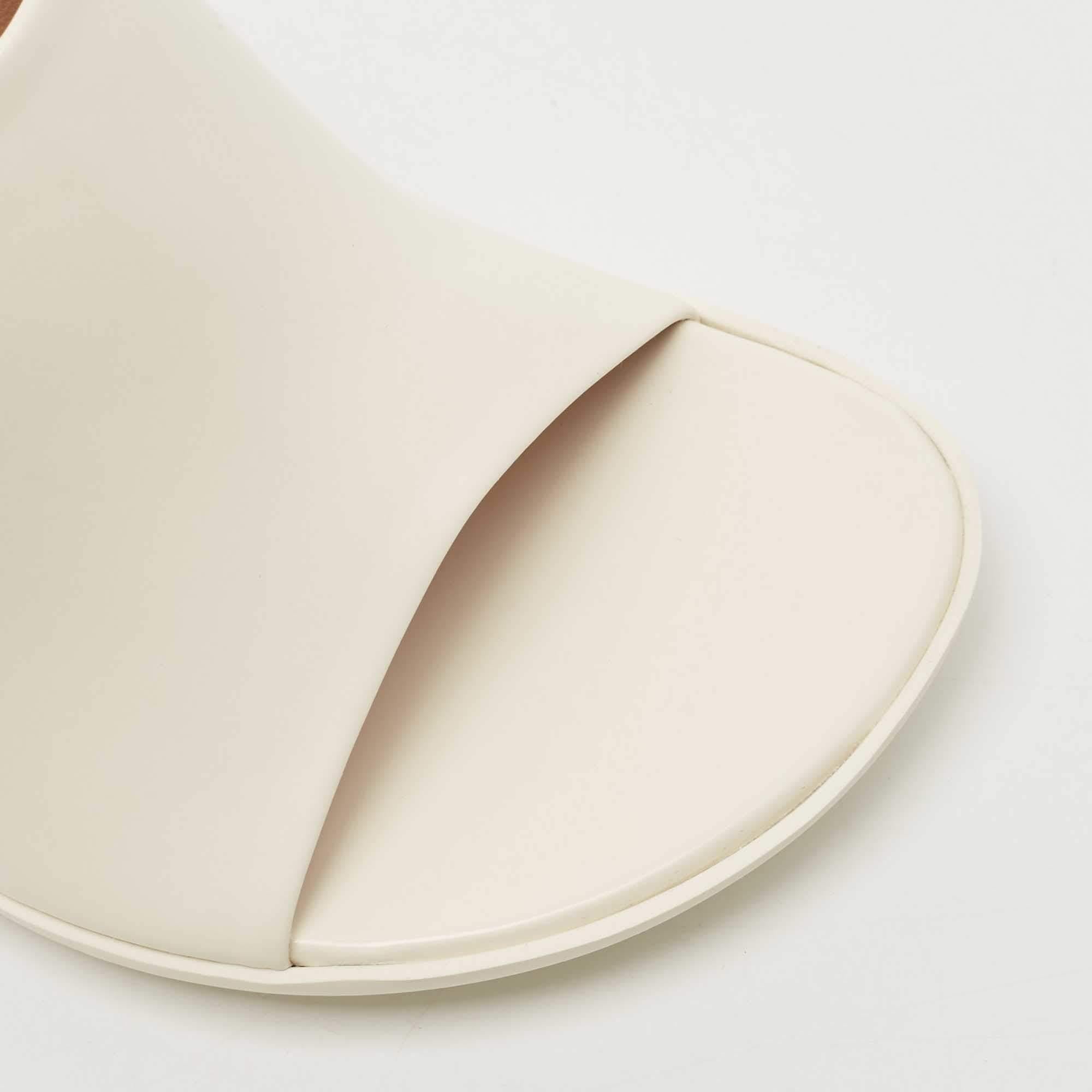 Bottega Veneta White Leather Atomic Slide Sandals Size 38 2
