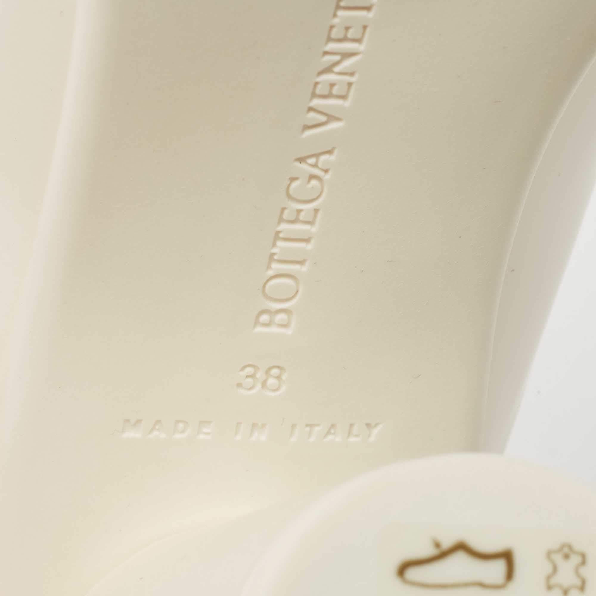 Bottega Veneta White Leather Atomic Slide Sandals Size 38 3