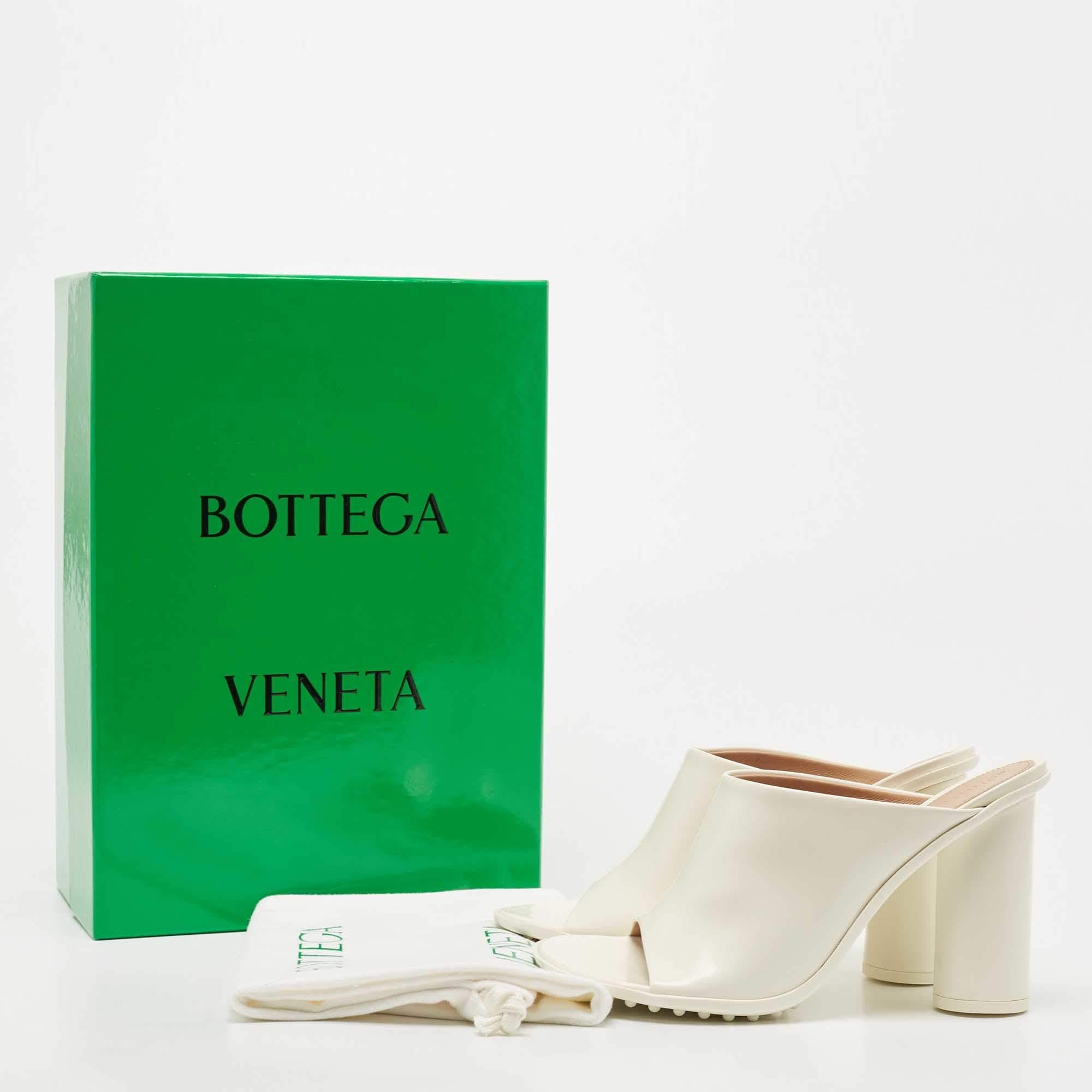 Bottega Veneta White Leather Atomic Slide Sandals Size 38 4