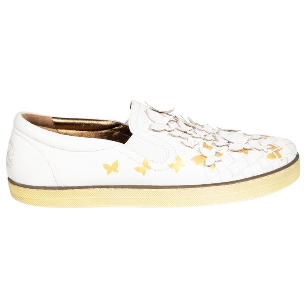 Bottega Veneta Baskets papillon en cuir blanc taille IT 37,5