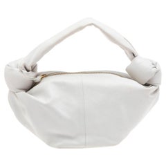 Bottega Veneta White Leather Double Knot Clutch