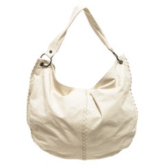 Bottega Veneta White Leather Hobo Bag