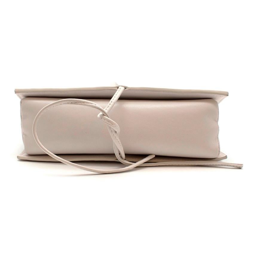 Women's Bottega Veneta White Leather Intrecciato Flap Crossbody Bag