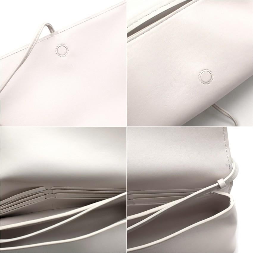 Bottega Veneta White Leather Intrecciato Flap Crossbody Bag 5